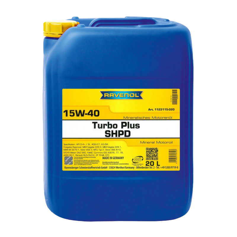 Моторное масло Ravenol Turbo plus SHPD SAE 15W-40, 20л